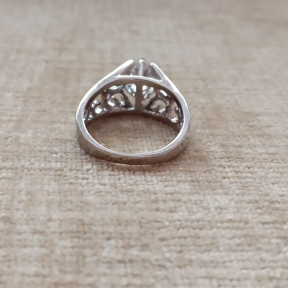 Silver Tone Cubic Zirconia Ring